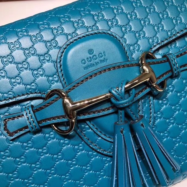 Gucci GG Leather Shoulder Bag 449635 blue