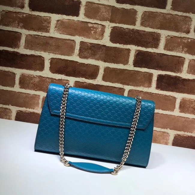 Gucci GG Leather Shoulder Bag 449635 blue