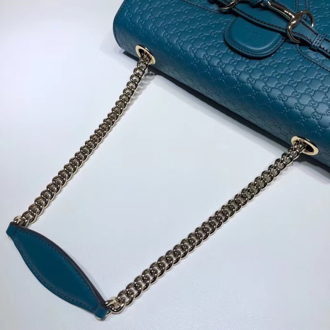Gucci GG Leather Shoulder Bag 449635 blue