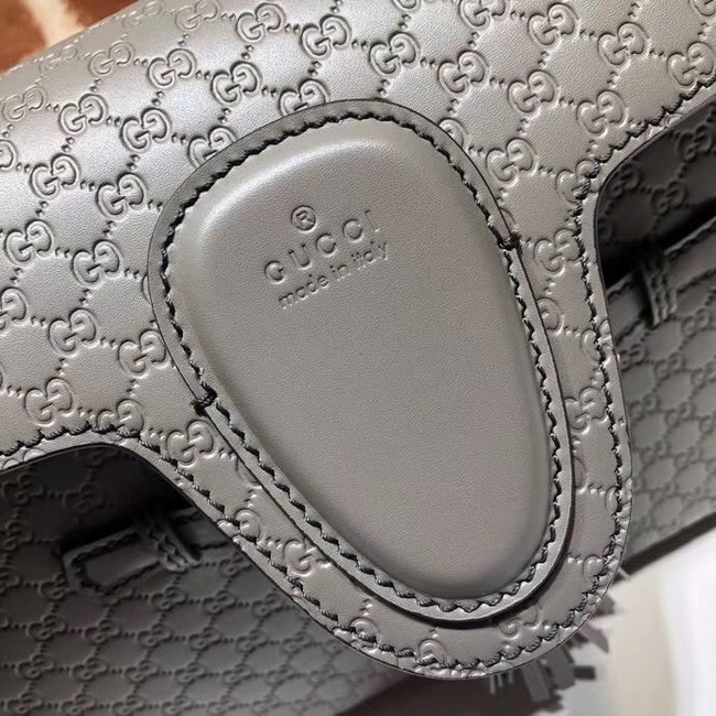 Gucci GG Leather Shoulder Bag 449635 grey