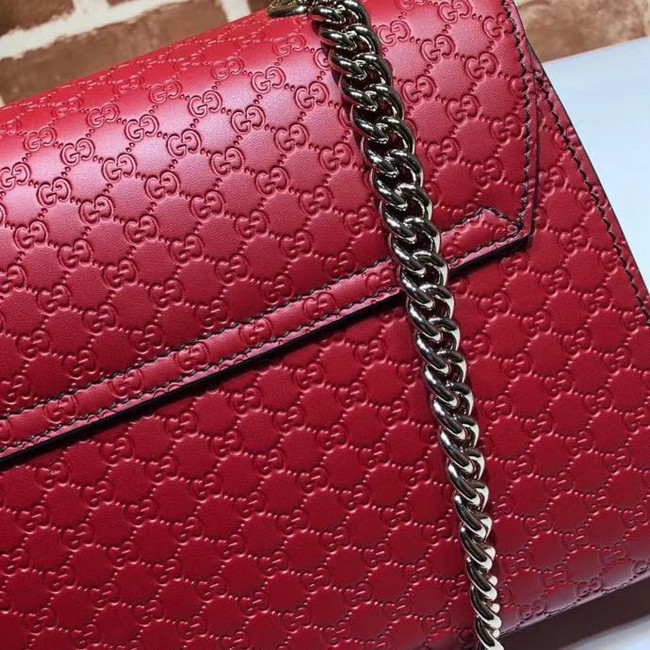 Gucci GG Leather Shoulder Bag 449635 red