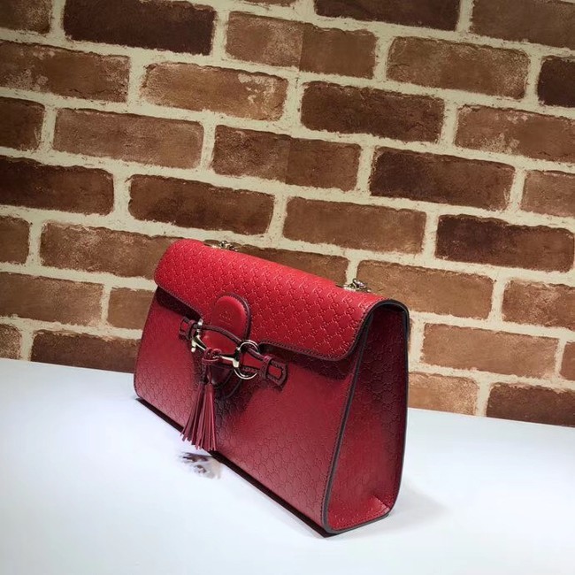 Gucci GG Leather Shoulder Bag 449635 red