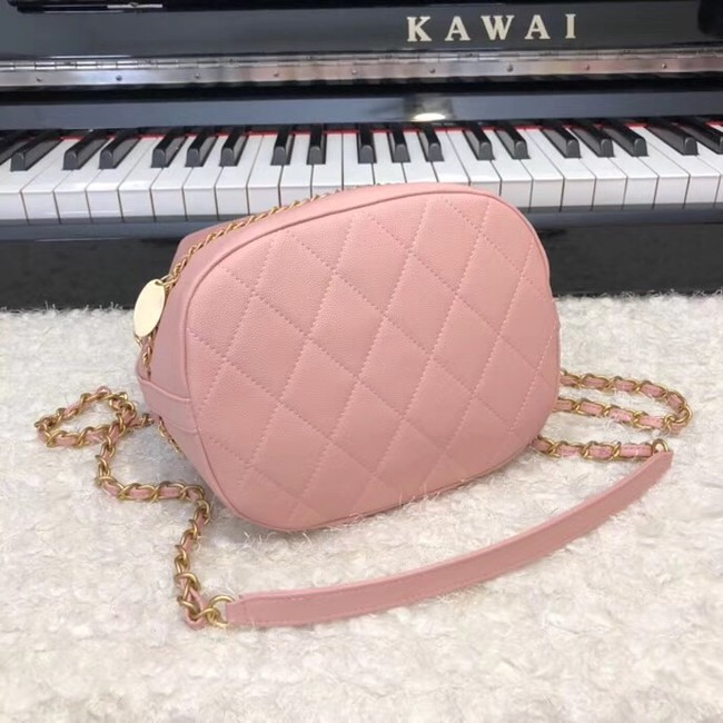 Chanel drawstring bag Calfskin & Gold-Tone Metal AS0373 pink