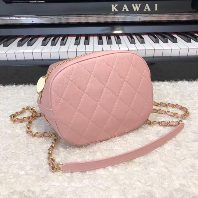 Chanel drawstring bag Calfskin & Gold-Tone Metal AS0373 pink