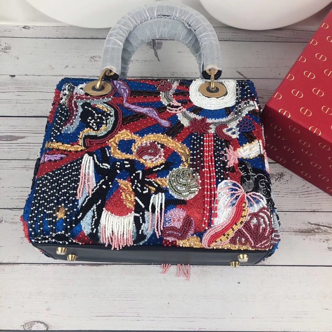 Dior GEBORDUURDE MINI LADY DIOR-TAS M913