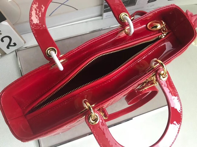 Dior GROTE LADY DIOR-TAS VAN LAMSLEER CAL44560 red