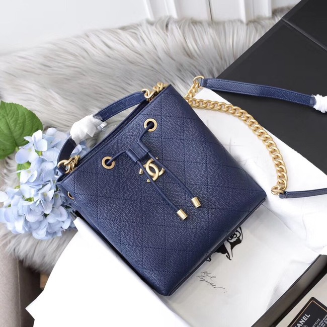 Chanel drawstring bag AS0310 blue