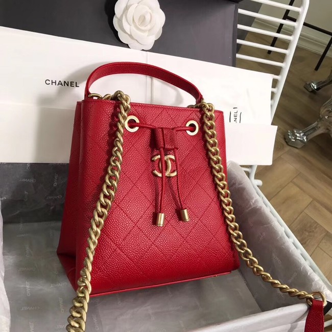 Chanel drawstring bag AS0310 red