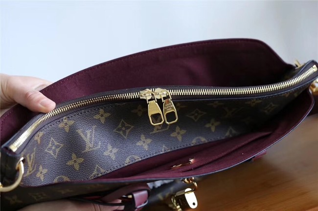 Louis vuitton original FLOWER ZIPPED TOTE MM M44347 Bordeaux