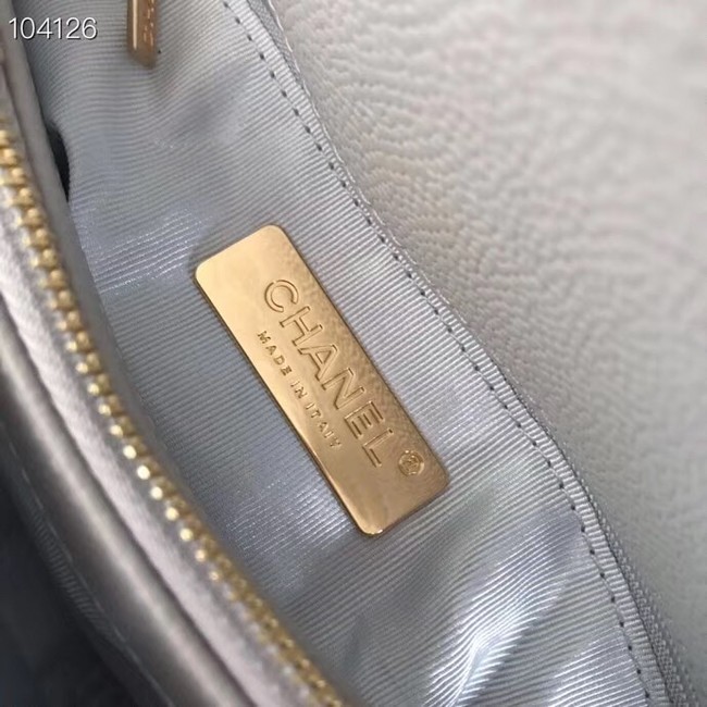 Chanel flap bag Grained Calfskin & Gold-Tone Metal AS0305 grey