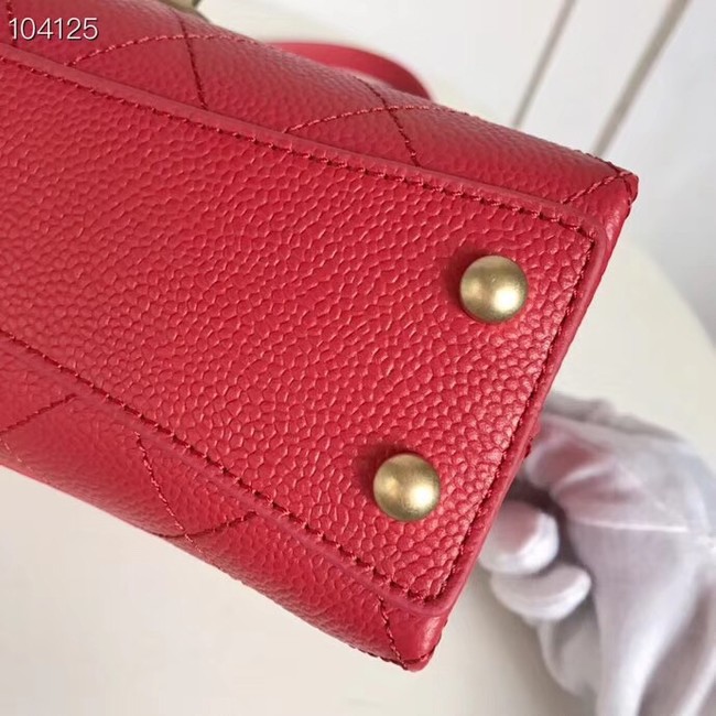 Chanel flap bag Grained Calfskin & Gold-Tone Metal AS0305 red