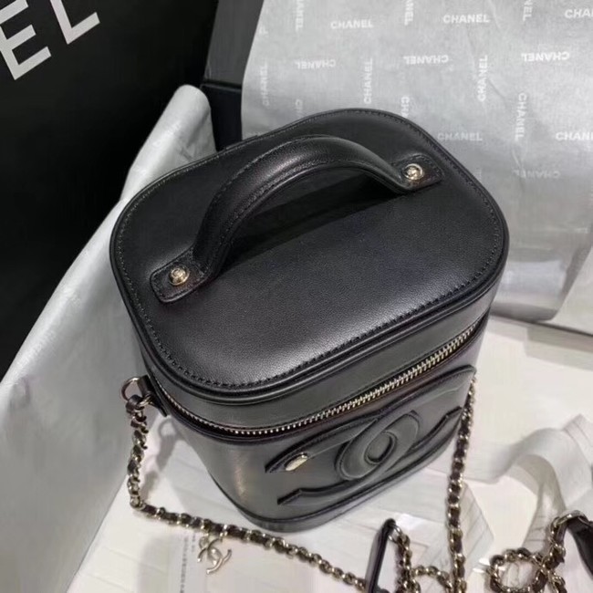 Chanel vanity case Lambskin & Gold-Tone Metal AS0323 black