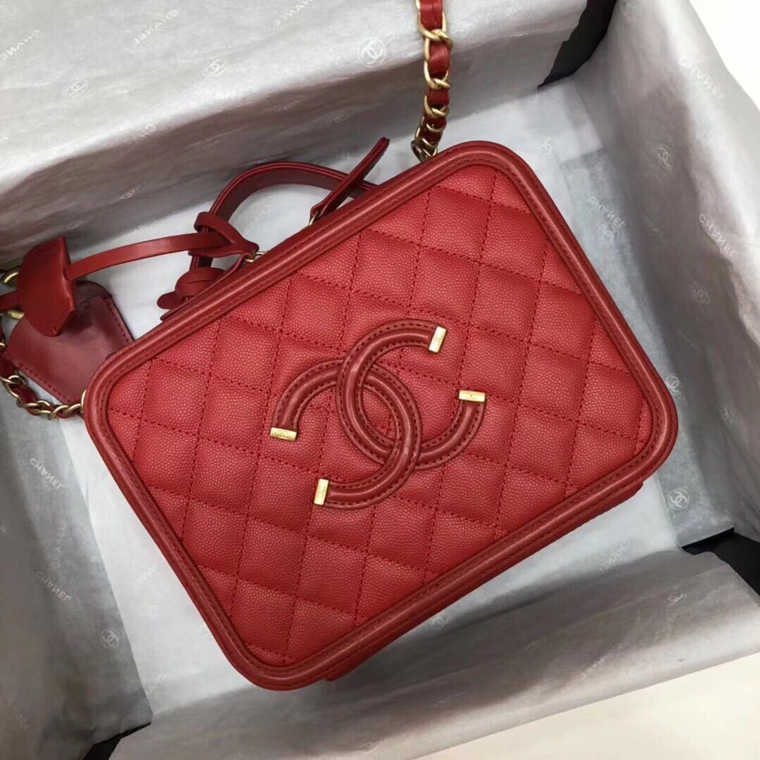 Chanel mini Vanity Case Original A93342 red