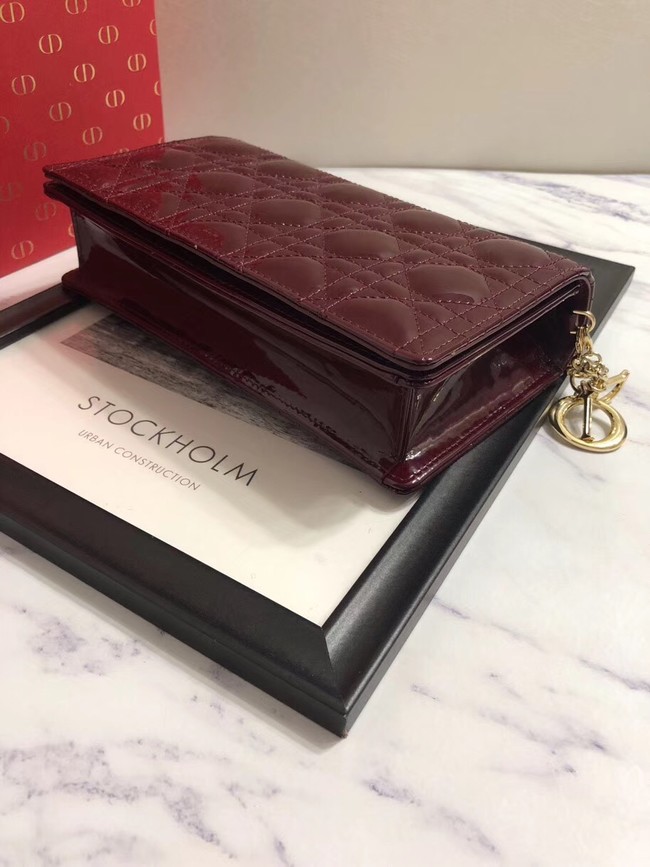 LADY DIOR CALFSKIN WALLET M9001 Bordeaux