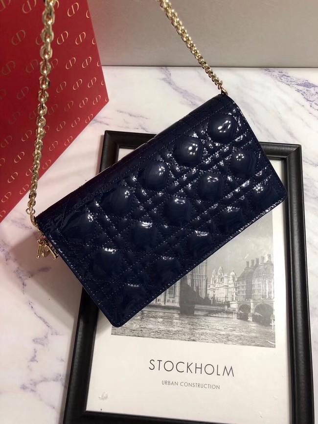 LADY DIOR CALFSKIN WALLET M9001 dark blue