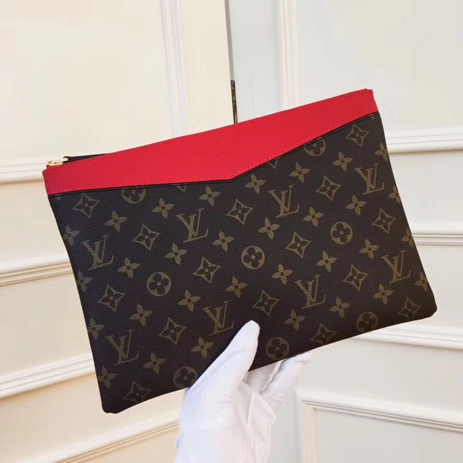 Louis vuitton original Monogram Canvas DAILY POUCH M62048 red