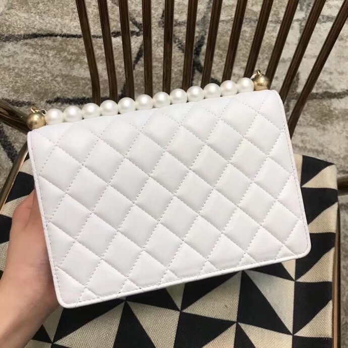 Chanel Flap Shoulder Bag Sheepskin Leather 77399 white