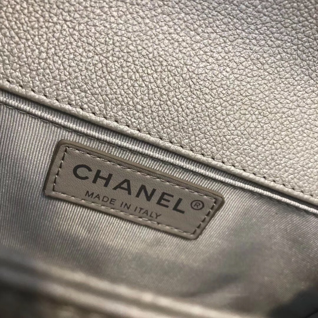 Chanel Leboy Original Calfskin leather Shoulder Bag E67086 silver & silver-Tone Metal