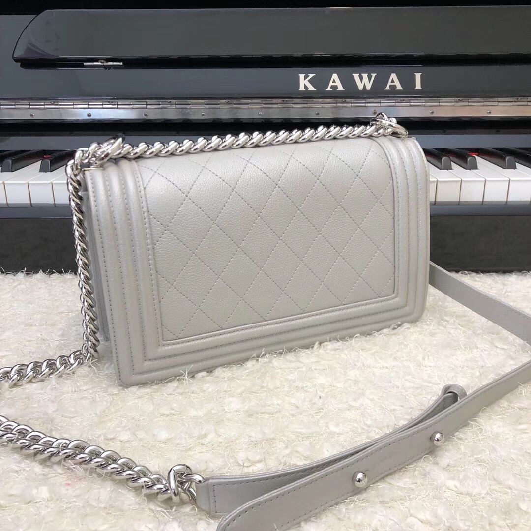 Chanel Leboy Original Calfskin leather Shoulder Bag E67086 silver & silver-Tone Metal