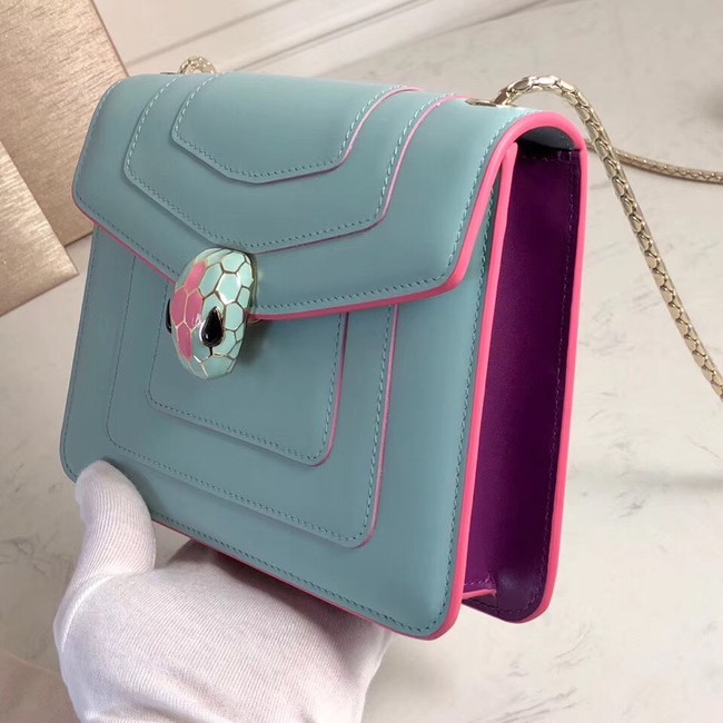 BVLGARI mini Shoulder Bag Calfskin Leather BG2283 light blue