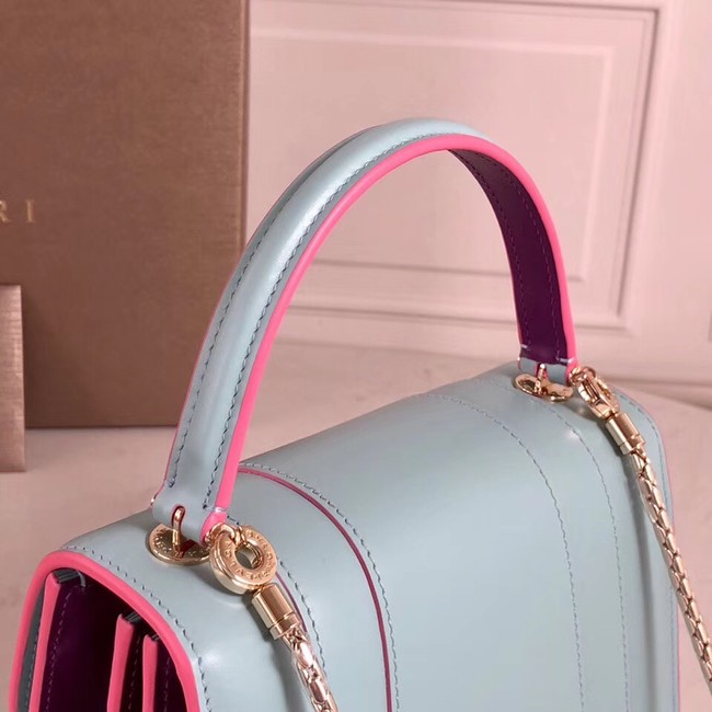 Bvlgari Serpenti Forever leather small crossbody bag 70736 light blue