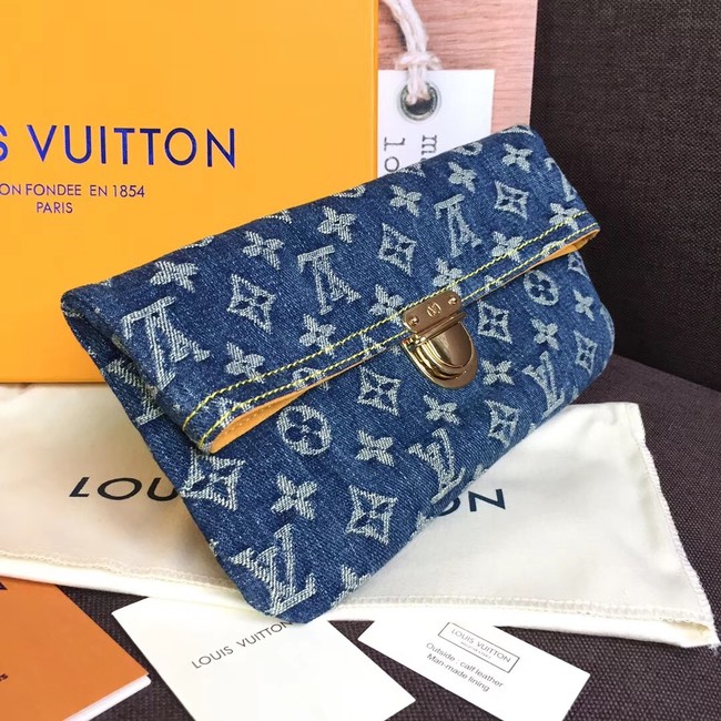 Louis Vuitton Denim Clutch bag M44472 blue