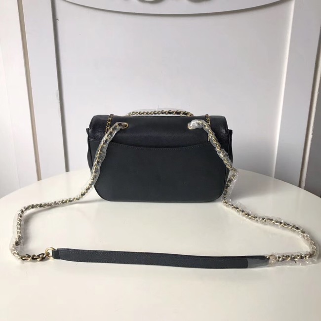 Chanel Calfskin & gold-Tone Metal AS0455 black