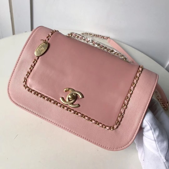 Chanel Calfskin & gold-Tone Metal AS0455 pink
