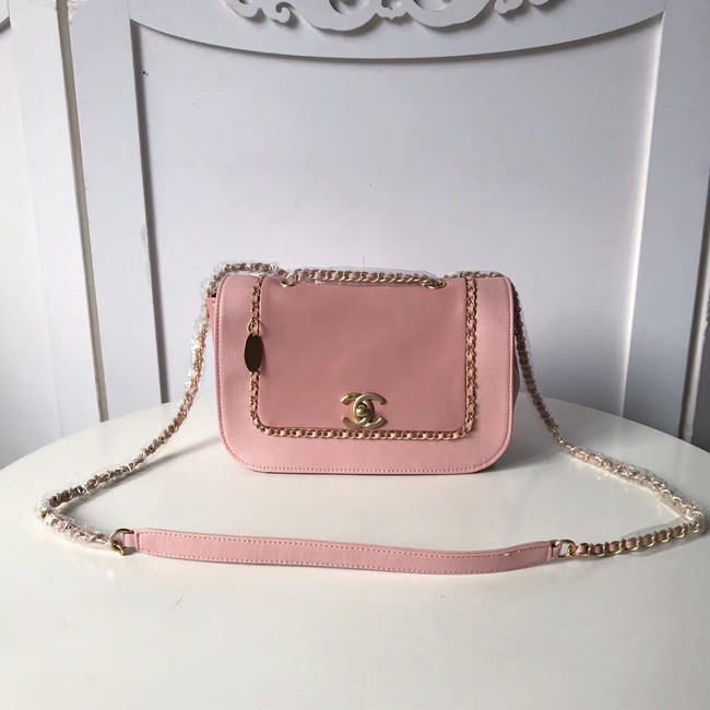 Chanel Calfskin & gold-Tone Metal AS0455 pink