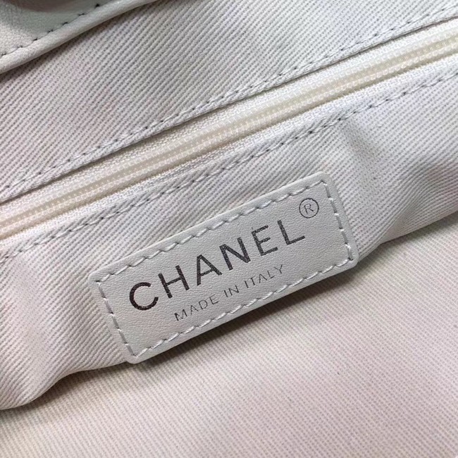 Chanel Calfskin & silver-Tone Metal 80761 white