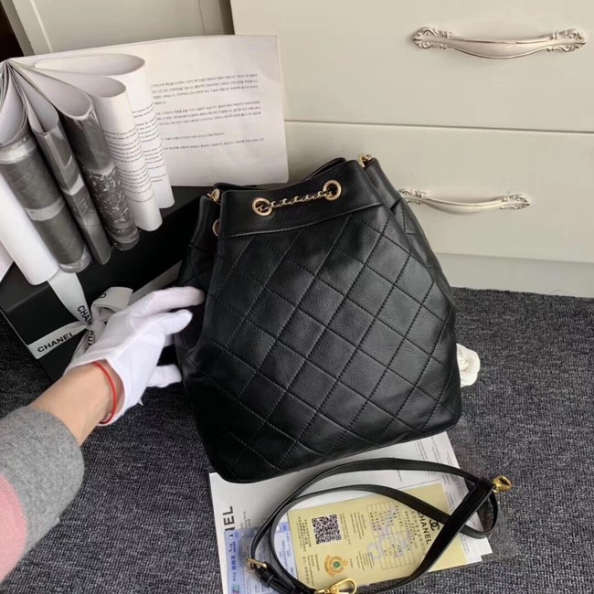 Chanel drawstring bag AS0456 black