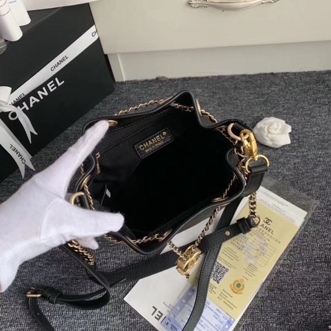 Chanel drawstring bag & gold-Tone Metal AS0455 black