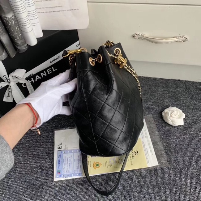 Chanel drawstring bag & gold-Tone Metal AS0455 black