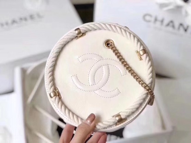 Chanel evening bag Lambskin & Gold-Tone Metal AS0205 white