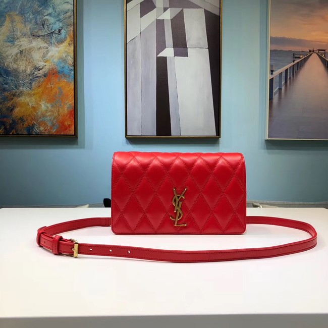 SAINT LAURENT Angie quilted leather shoulder bag 568906 red