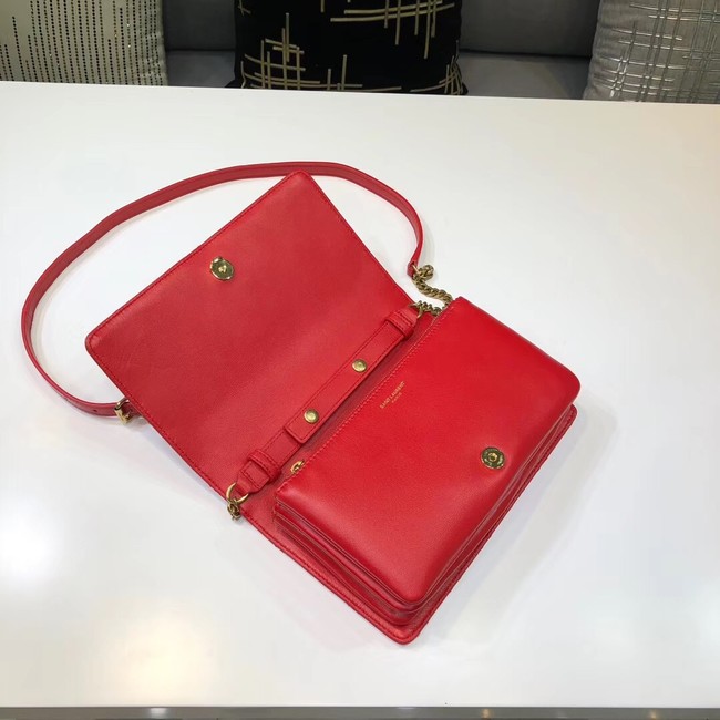 SAINT LAURENT Angie quilted leather shoulder bag 568906 red