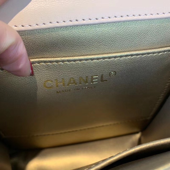 Chanel Flap Shoulder Bag Sheepskin Leather 77398 apricot