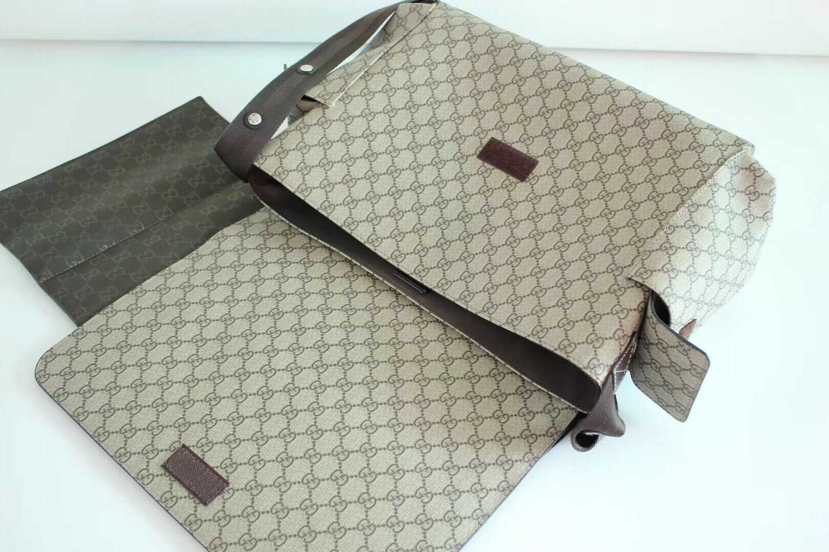 Gucci Messenger Diaper Bag GG Plus 211131 Grey