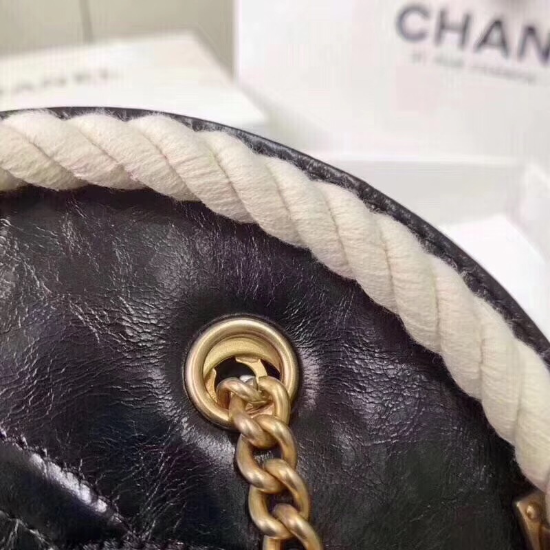 Chanel evening bag Lambskin & Gold-Tone Metal AS0205 black&white