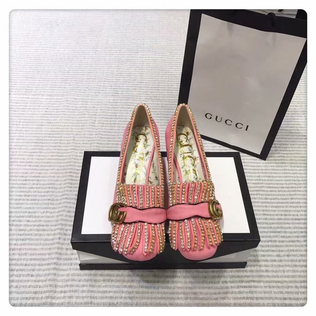 Gucci leather mid-heel pump GG1467BL-1