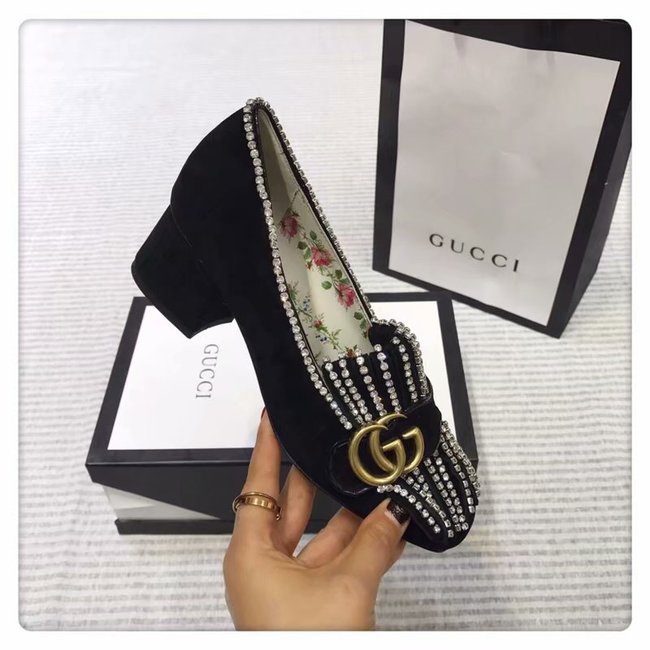 Gucci leather mid-heel pump GG1467BL-2