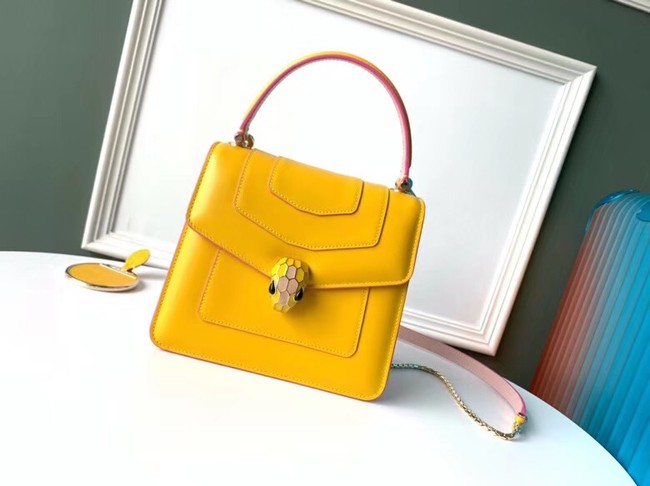 Bvlgari Serpenti Forever leather small crossbody bag 70736 yellow