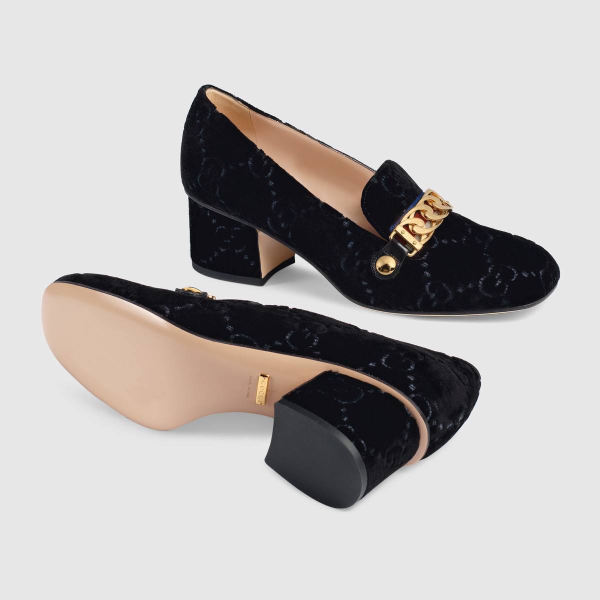 Gucci GG mid-heel pump with Double G GG1469BL-1