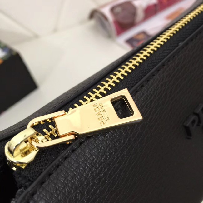 Prada leather shoulder bag 66136 black