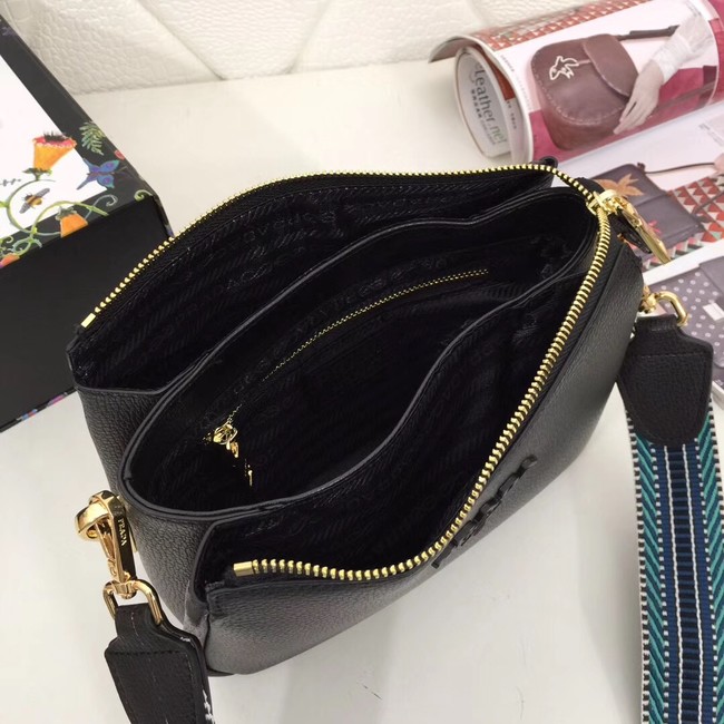 Prada leather shoulder bag 66136 black