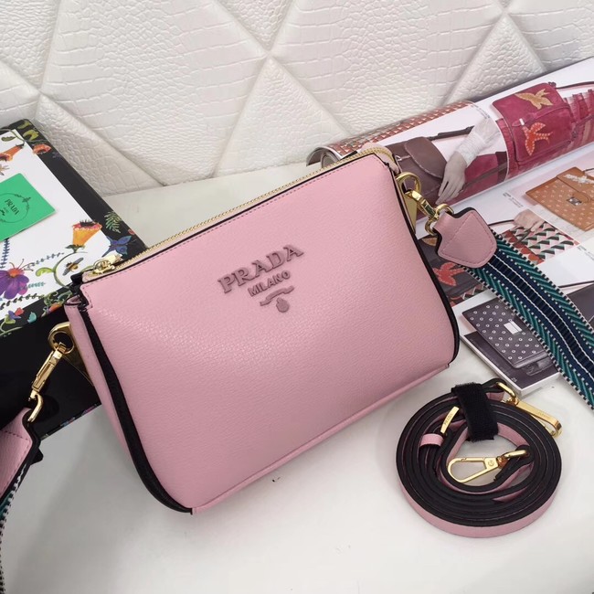 Prada leather shoulder bag 66136 pink