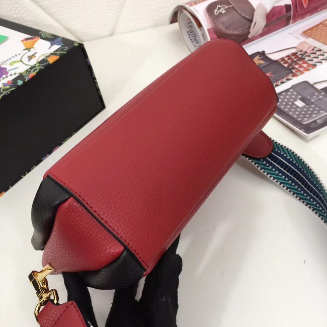 Prada leather shoulder bag 66136 red