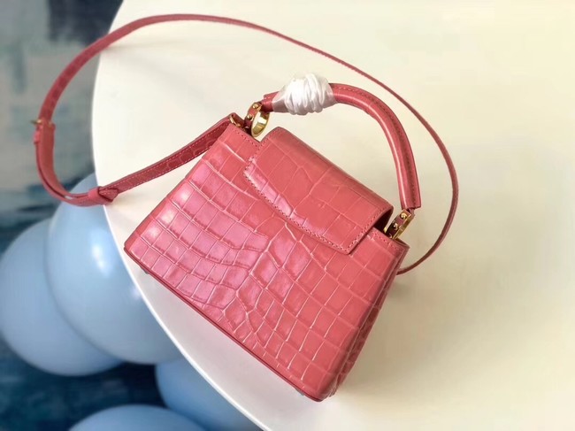 Louis vuitton original crocodile CAPUCINES PM M94587 pink