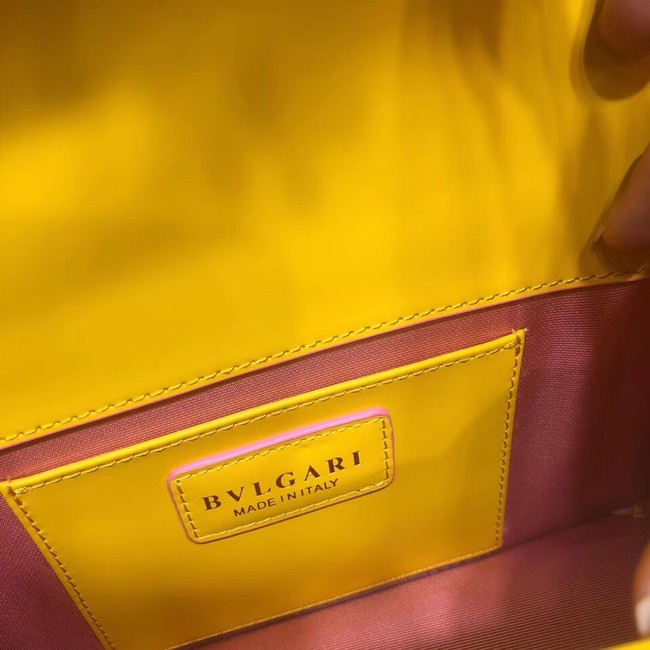 BVLGARI Serpenti Forever metallic-leather shoulder bag 39174 yellow