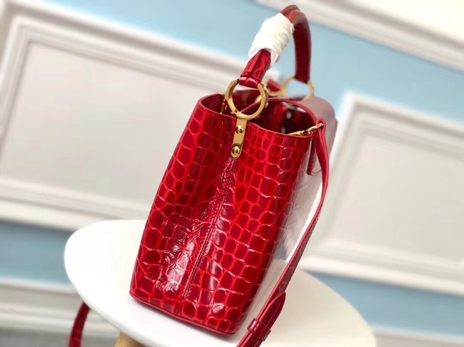 Louis vuitton original crocodile CAPUCINES PM N93163 red